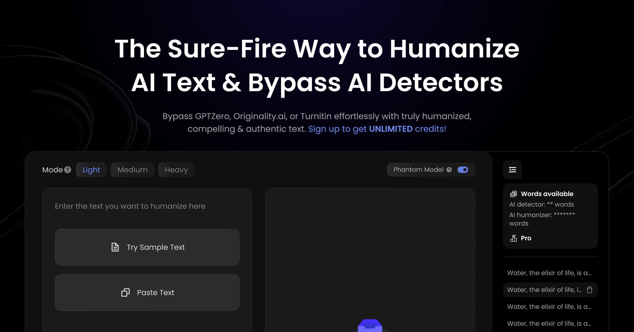 Humanize.io: Humanize AI | UNLIMITED Free Words