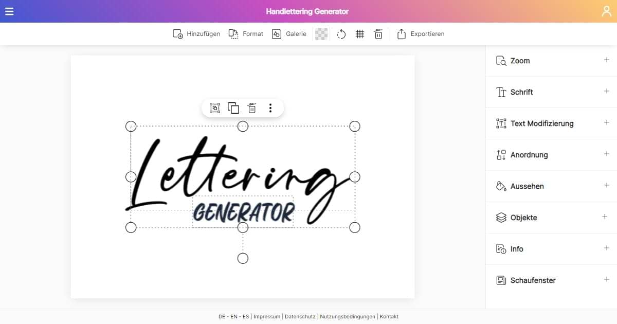 Calligraphy and Lettering Generator ❤️