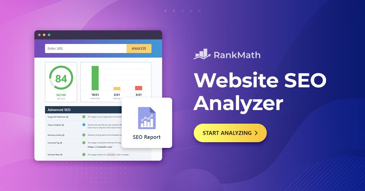 SEO Analyzer - Generate a Free SEO Report of Your Website