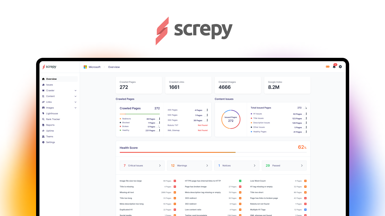 Screpy - The Future of SEO, Powered by AI.