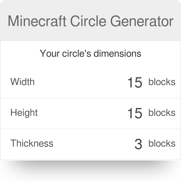 Minecraft Circle Generator