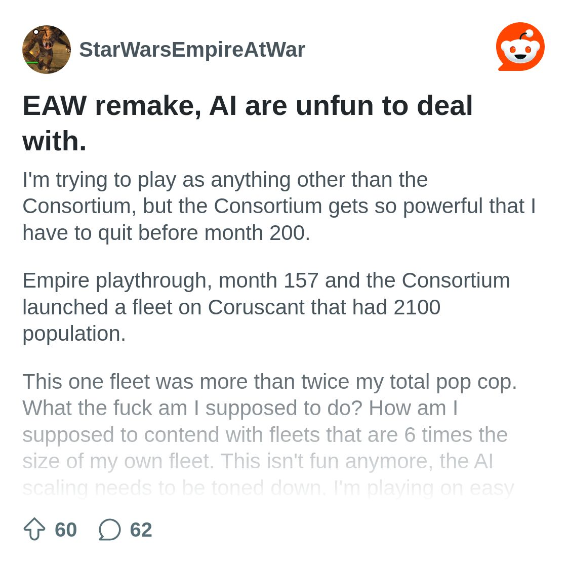 EAW remake, AI are unfun to deal with. : r/StarWarsEmpireAtWar