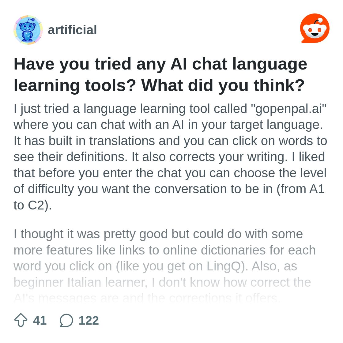 Have you tried any AI chat language learning tools? What did you ...