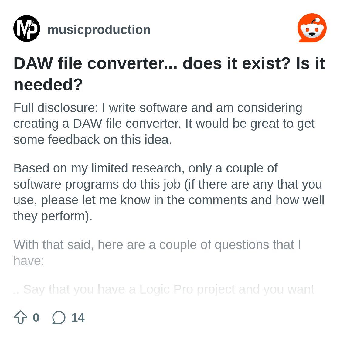 DAW file converter... does it exist? Is it needed? : r/musicproduction