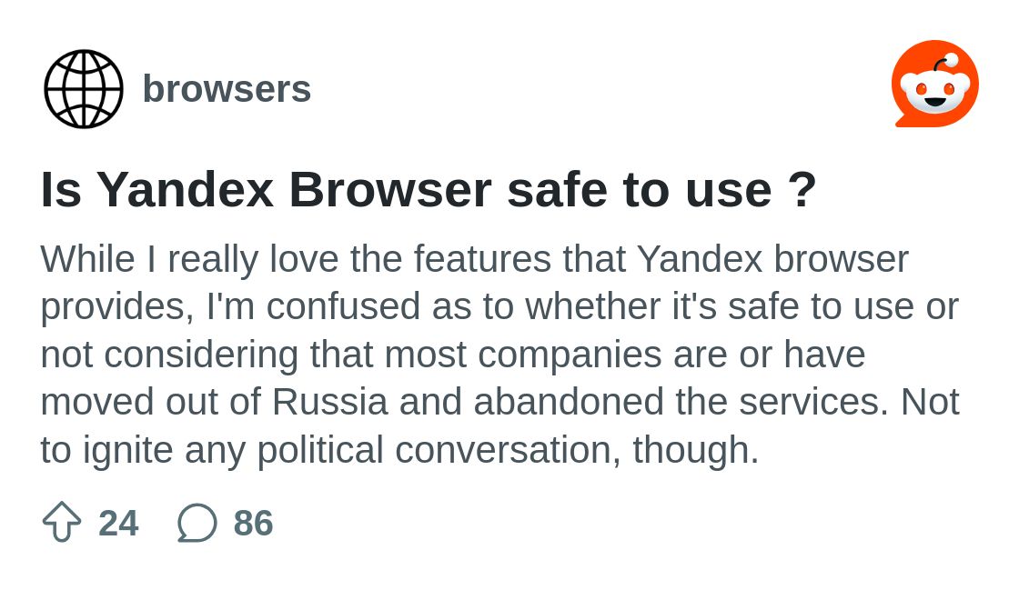 Is Yandex Browser safe to use ? : r/browsers