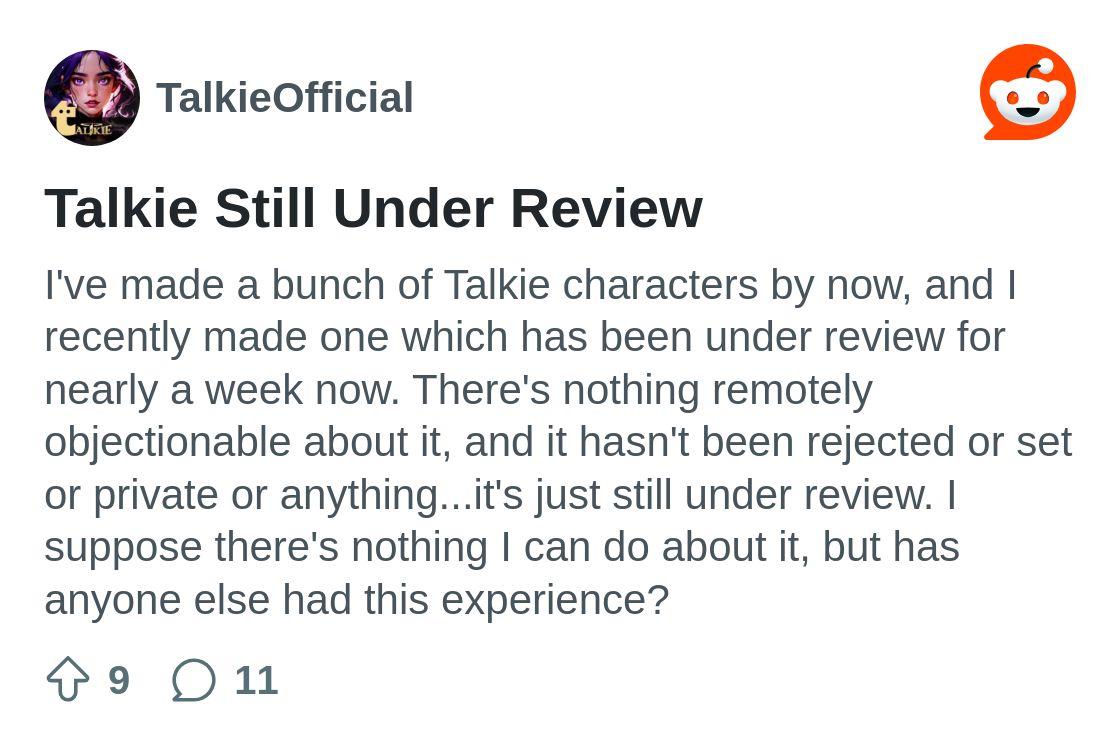 Talkie Still Under Review : r/TalkieOfficial