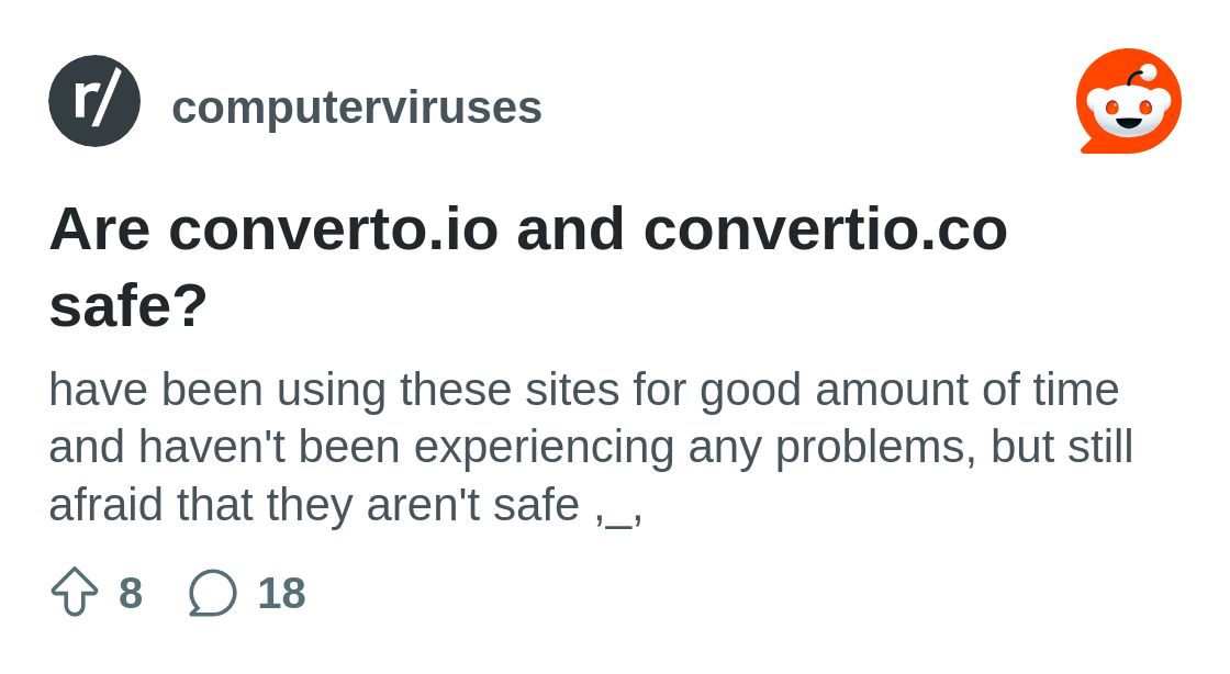 r/computerviruses on Reddit: Are converto.io and convertio.co safe?