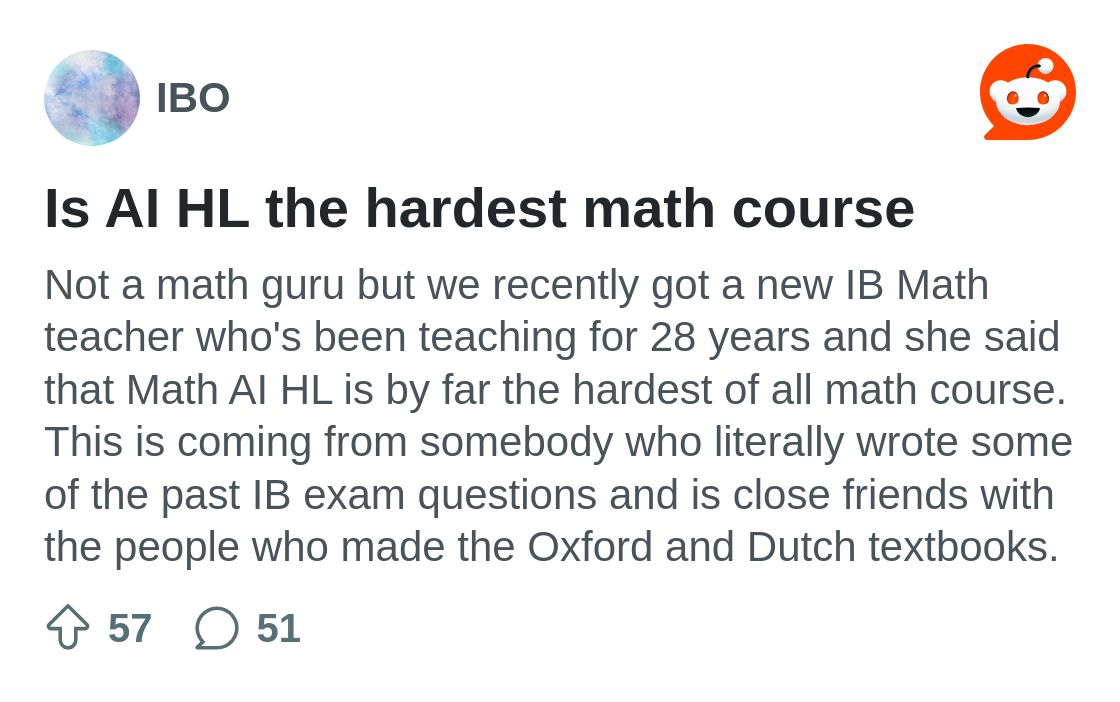 Is AI HL the hardest math course : r/IBO