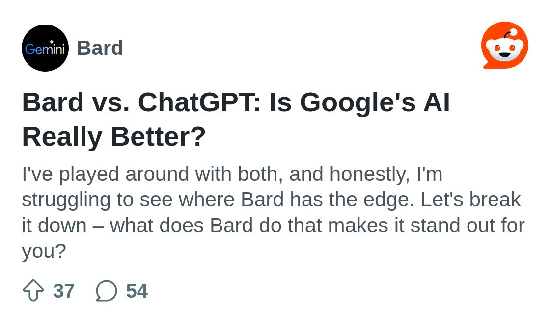 Bard vs. ChatGPT: Is Google's AI Really Better? : r/Bard