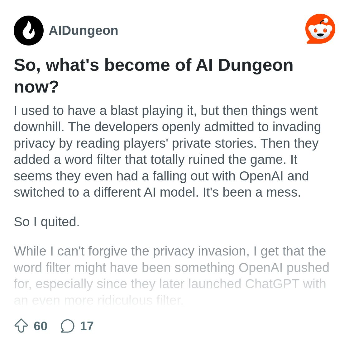 So, what's become of AI Dungeon now? : r/AIDungeon