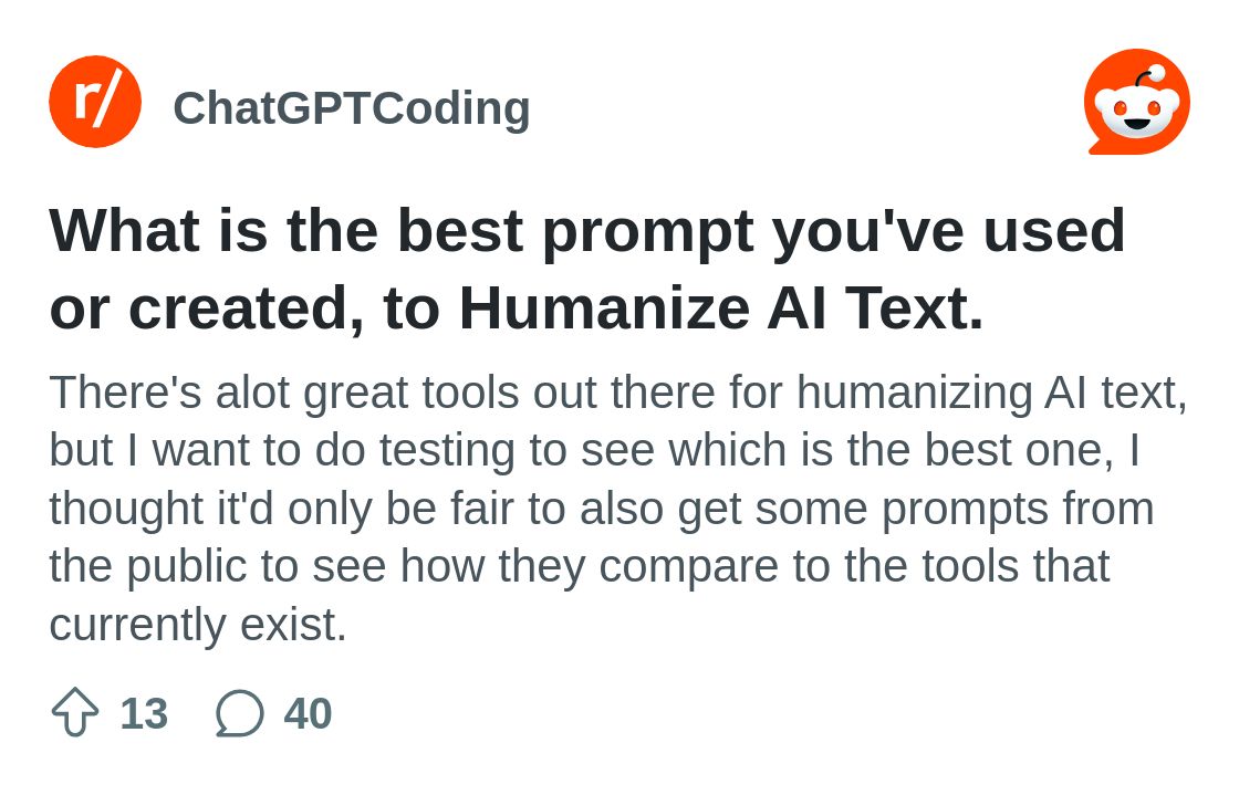 What is the best prompt you've used or created, to Humanize AI Text ...