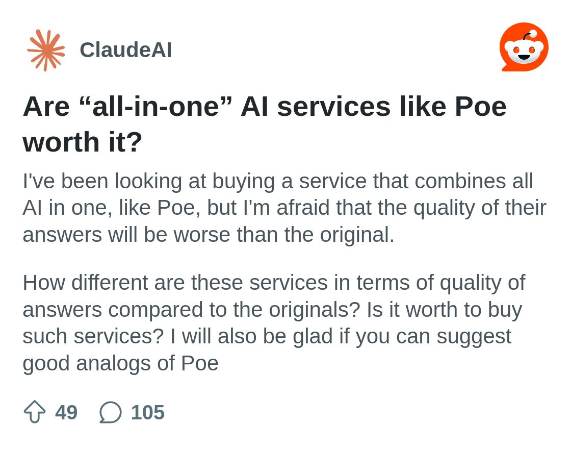 Are “all-in-one” AI services like Poe worth it? : r/ClaudeAI