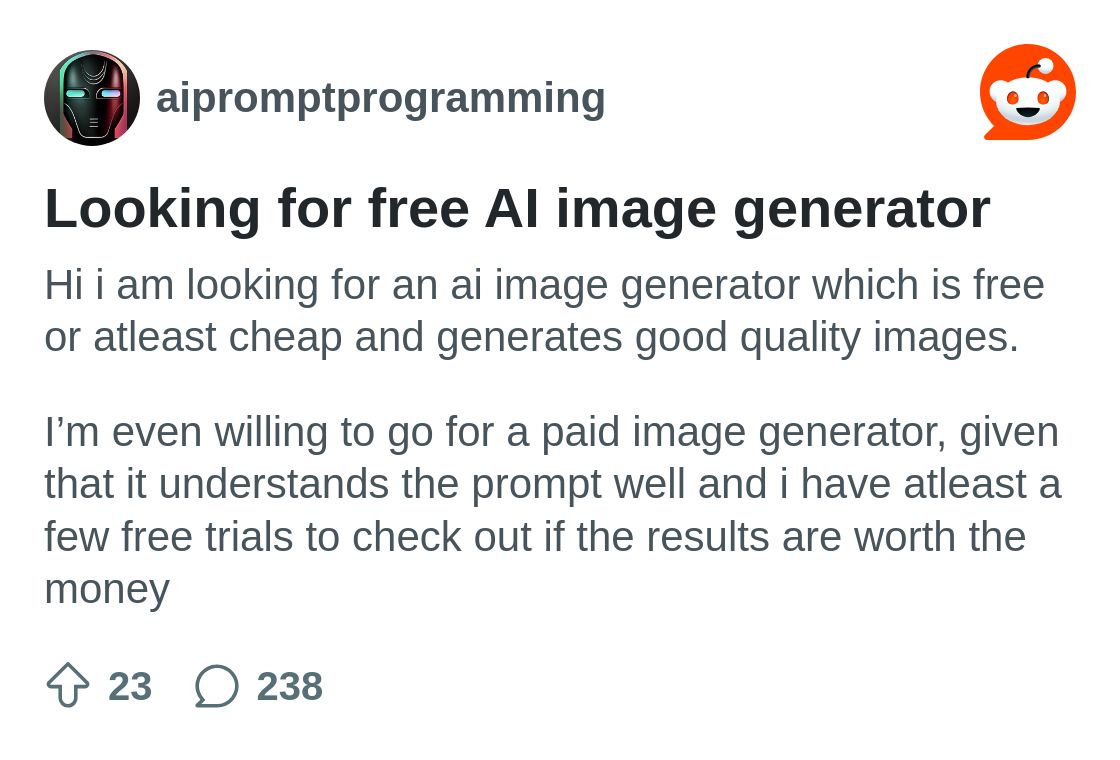 Looking for free AI image generator : r/aipromptprogramming