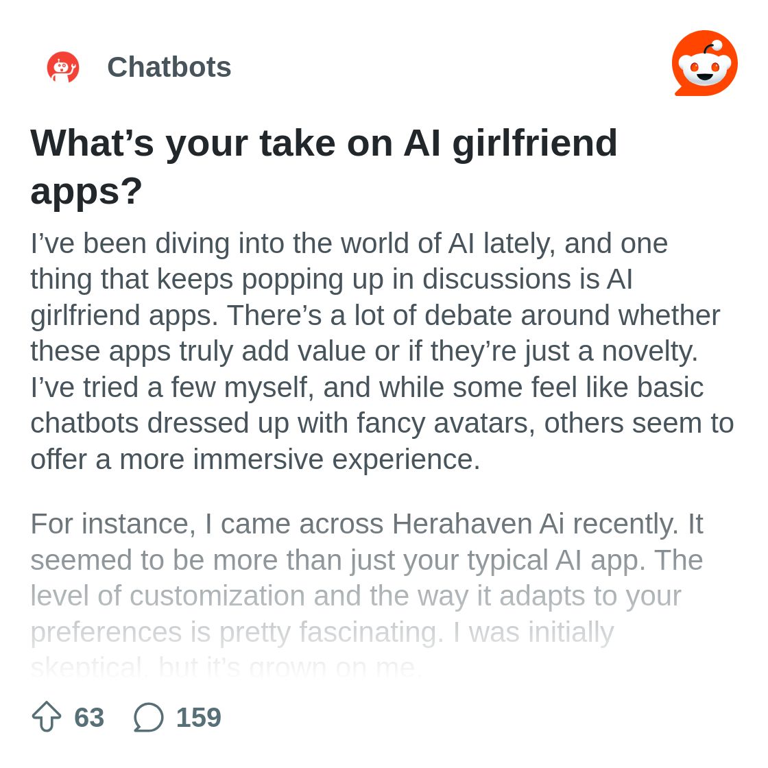 What's your take on AI girlfriend apps? : r/Chatbots