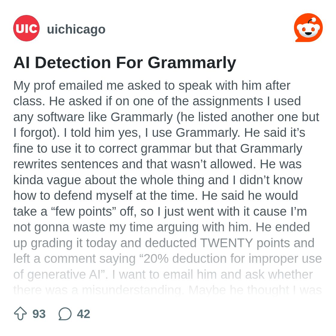 r/uichicago on Reddit: AI Detection For Grammarly