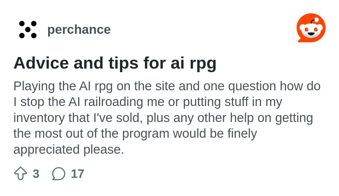 Advice and tips for ai rpg : r/perchance