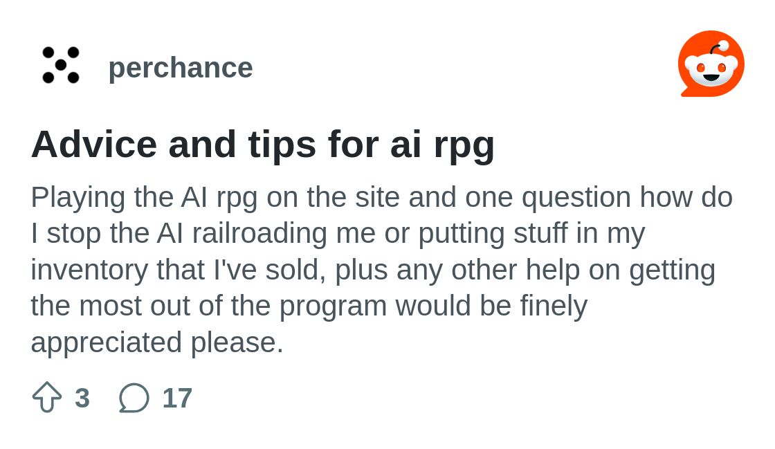 r/perchance on Reddit: Advice and tips for ai rpg