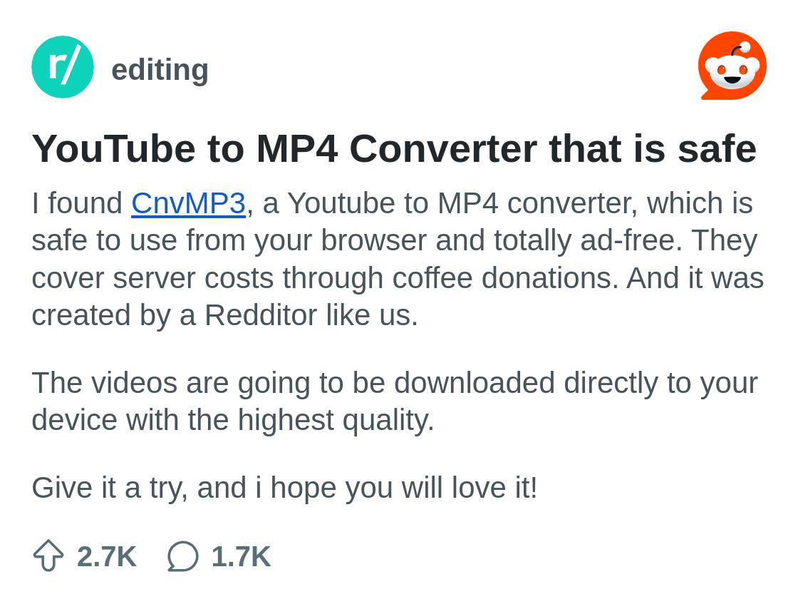 YouTube to MP4 Converter that is safe : r/editing