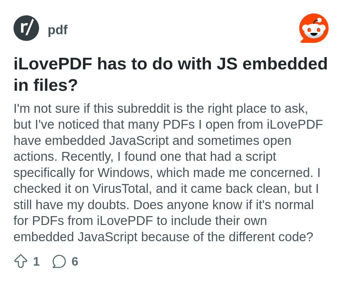 iLovePDF has to do with JS embedded in files? : r/pdf