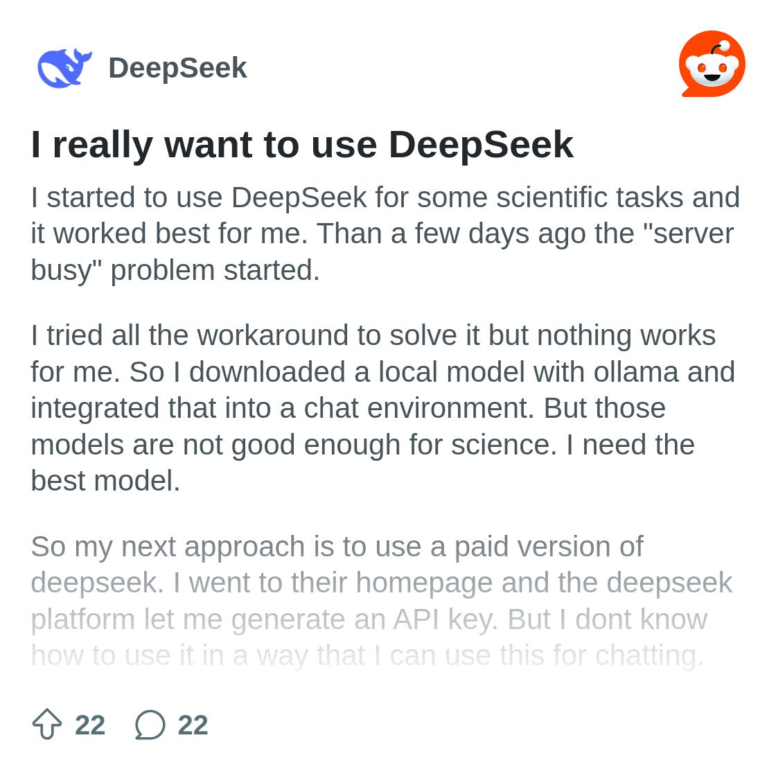 I really want to use DeepSeek : r/DeepSeek