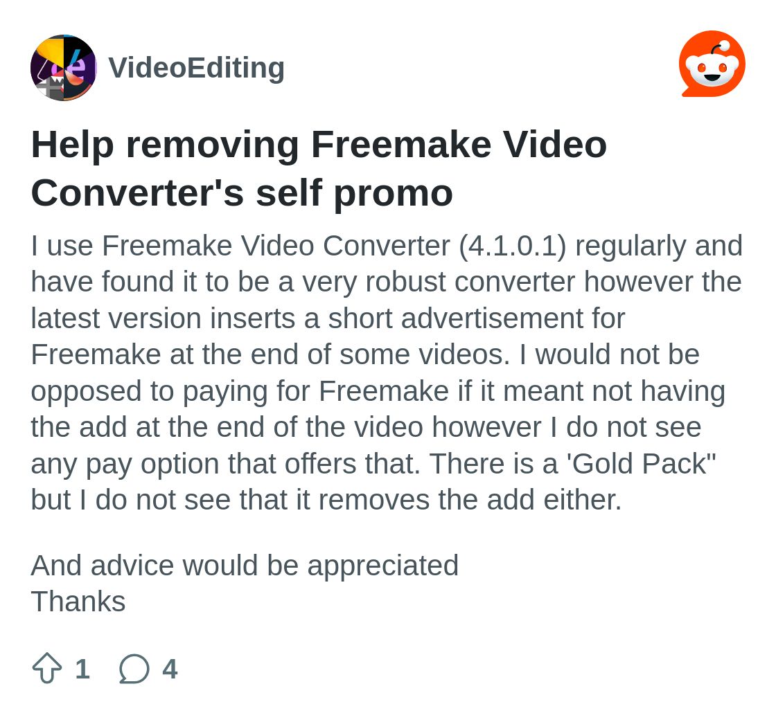 Help removing Freemake Video Converter's self promo : r ...