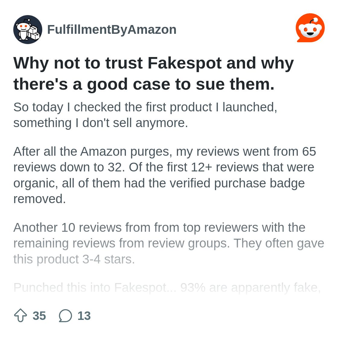 Why not to trust Fakespot and why there's a good case to sue them ...