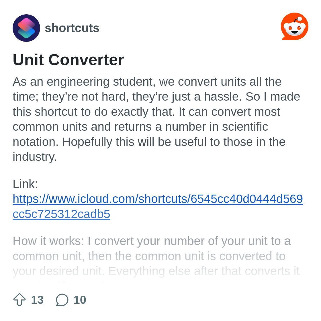 Unit Converter : r/shortcuts