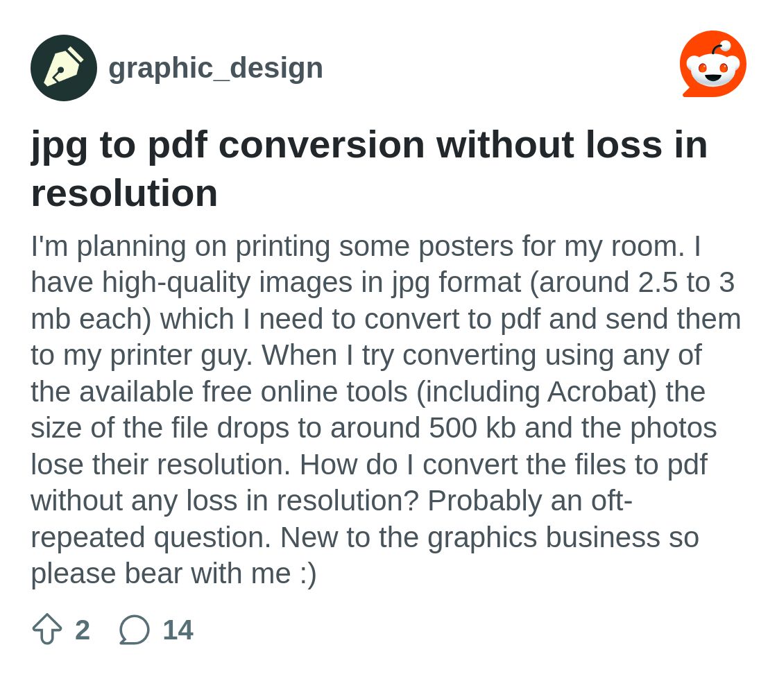 jpg to pdf conversion without loss in resolution : r/graphic_design