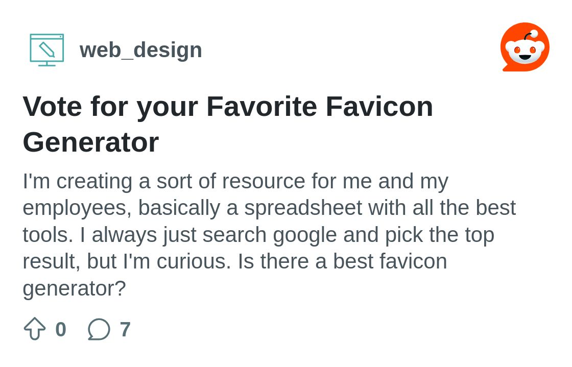 Vote for your Favorite Favicon Generator : r/web_design