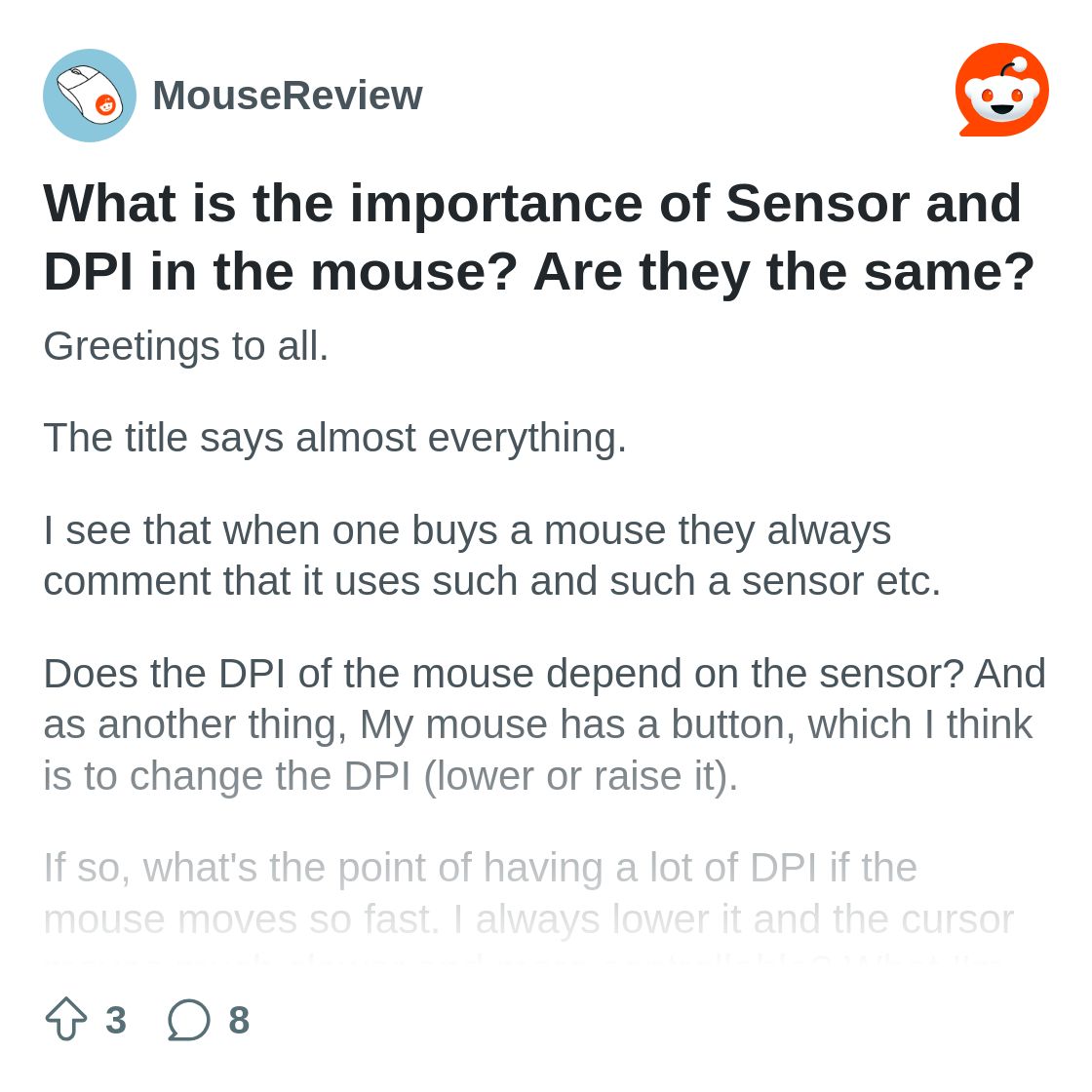 What is the importance of Sensor and DPI in the mouse? Are they ...