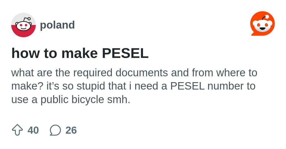 r/poland on Reddit: how to make PESEL