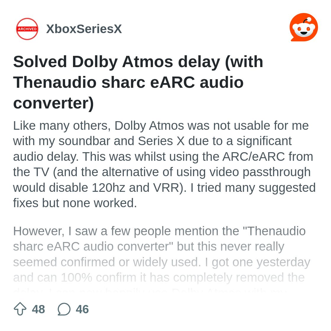 Solved Dolby Atmos delay (with Thenaudio sharc eARC audio ...