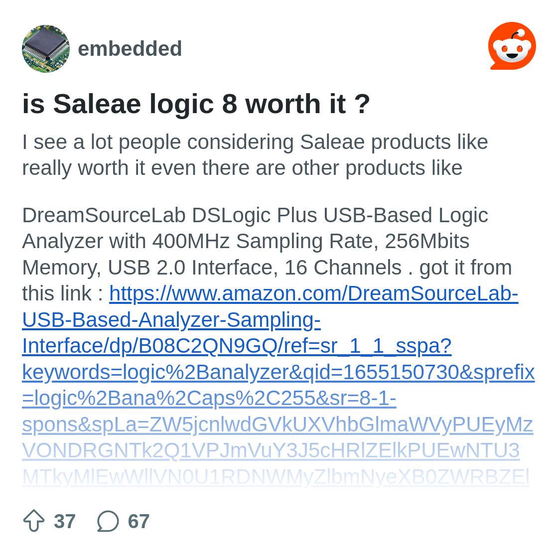 is Saleae logic 8 worth it ? : r/embedded