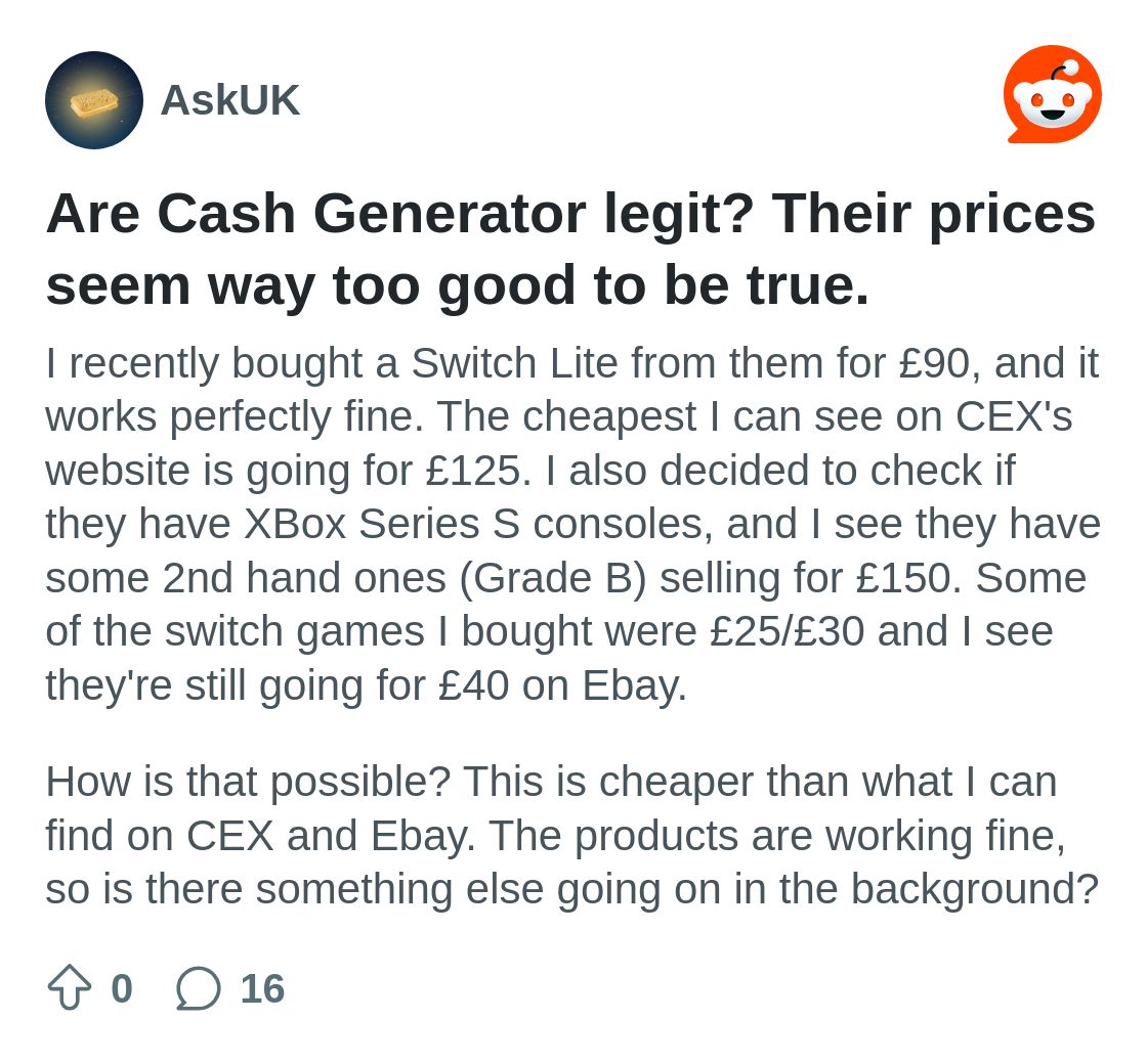 Are Cash Generator legit? Their prices seem way too good to be ...