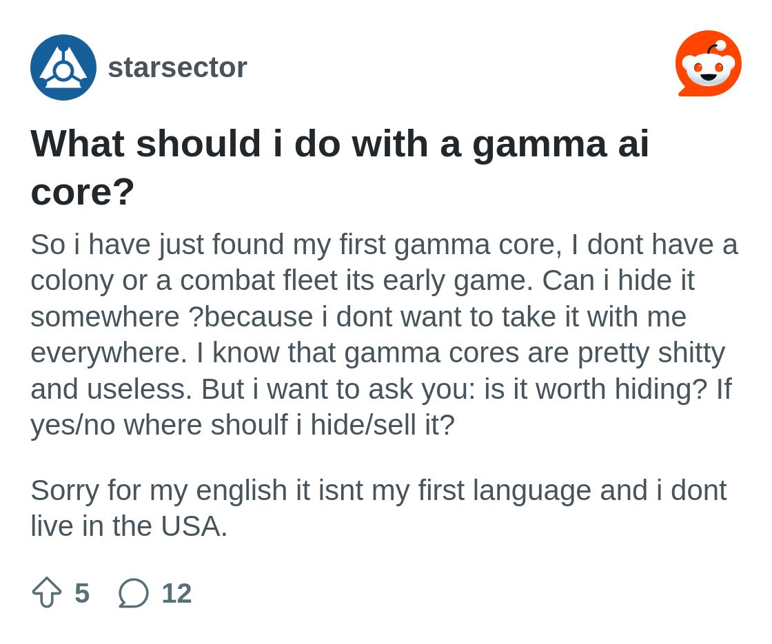 What should i do with a gamma ai core? : r/starsector