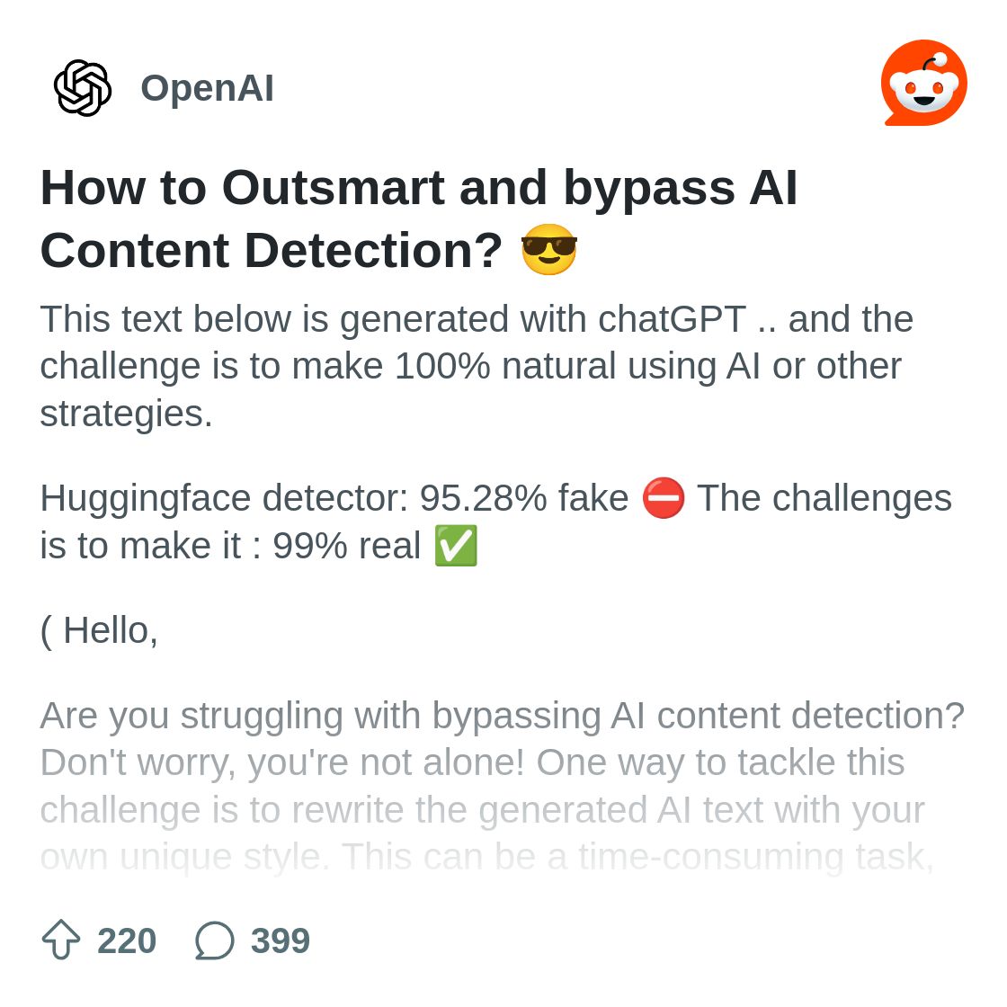 How to Outsmart and bypass AI Content Detection? : r/OpenAI