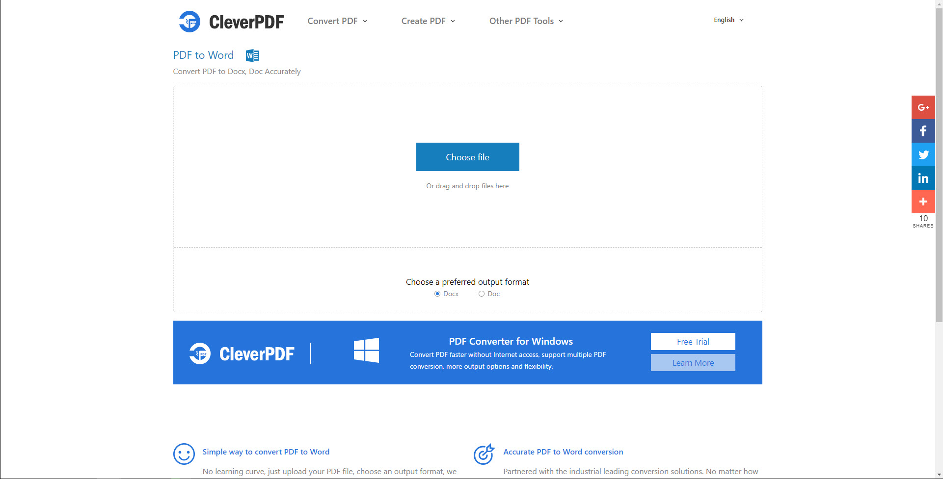 Convert PDF to Word Online - Free - CleverPDF.com