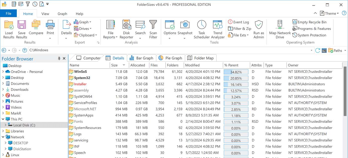 FolderSizes: Free Disk Space Analyzer Software for Windows